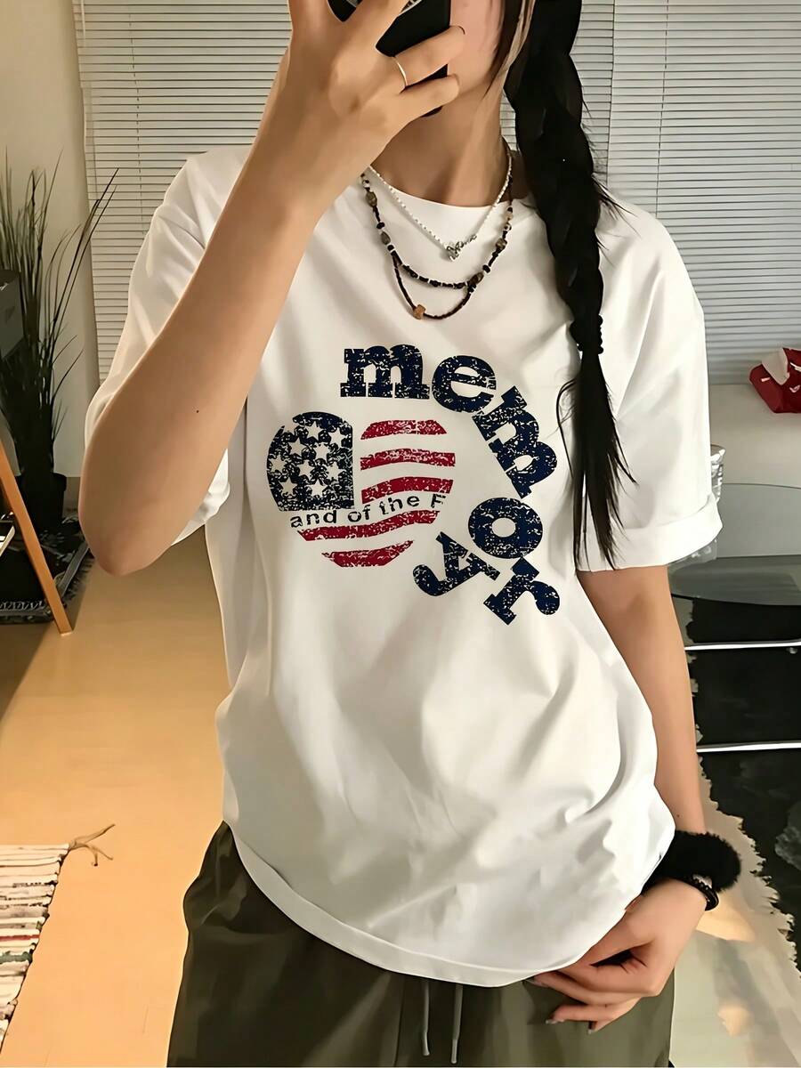 Women's T-Shirt For Spring And Summer - 白色 - 查看 1