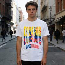 Ecuador Shirt, Ecuador Pride Graphic Tee, Ecuador Fan Shirt, Country Supporter T-Shirt, Yellow Blue Red Shirt, Unisex Graphic Tee - Black - View 8