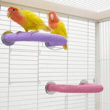 Barra de desgaste de garra de loro de resina - Juguete de mordida en forma de U de colores múltiples, un accesorio de jaula adecuado para loros y pájaros pequeños, para actividades de mordida y forrajeo - Ver 13