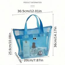1pc Beach Toy Bag, Large Beach Tote Bag, Foldable Oversized Beach Bag For Collecting Toys, Shells, Clothes And Towels (Made Of Lightweight Mesh Fabric, Do Not Overload With Heavy Items, Not For Outdoor Backpack Or Shopping Use), Waterproof Beach Shower Tote, Travel Storage Bag Suitable For Vacation, Kids Beach Toys - Multicolor - View 12