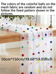 2pcs/1pc Taplak Meja Jala Pom Pom Warna-warni 3D - Taplak meja ini sangat cocok untuk pengaturan meja pesta liburan, dekorasi dalam ruangan, latar belakang foto, dan penataan gaya busana. Cocok untuk upacara pernikahan, pesta ulang tahun, dan pesta bertema lainnya. - Satu ukuran cocok untuk semua. - View 10