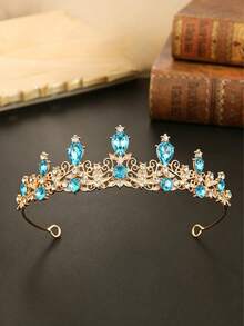 Diadema de corona de cristal de lujo, accesorio para el cabello con estilo de princesa elegante con rhinestones, adecuado para fiestas de cumpleaños, actuaciones en el escenario - Multicolor - Ver 13