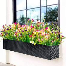 6PCS Artificial Plants Outdoor,Artificial Flowers UV Resistant Fake Flowers,Fake Plastic Faux Flowers For Porch Window Box Home Garden Decor - Color Mixing - View 10