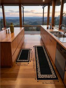 Black Diatomaceous Earth Absorbent Kitchen Floor Mat.Suitable For Kitchen,Living Room Carpets,Non Slip Bathroom Mats,Laundry Room,Bedrooms,Indoor And Outdoor, Offices,Lobbies,Door Mats, Area Carpets,Holiday Decorations,Carpets In Corridors,Study And E-Sports Areas. - Black - View 5