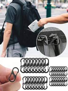 15/10/1pc Móc chữ S bằng thép không gỉ - Thiết kế mở đôi, linh hoạt và dễ sử dụng, móc khóa thay thế đa năng, phù hợp để treo ba lô ngoài trời và mang theo hàng ngày, phụ kiện làm móc khóa thủ công DIY - Nhiều màu - Xem 3