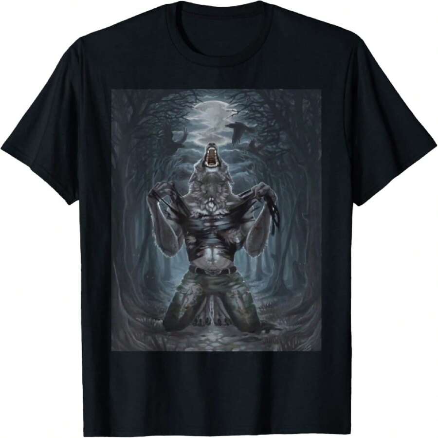 Werewolf Ripping Off Meme T-Shirt(2) - 黑色 - 查看 1