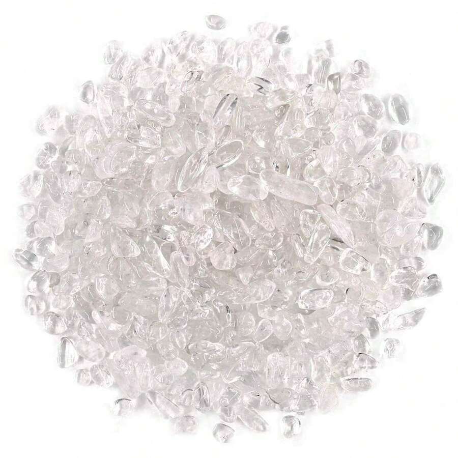 400g 白色水晶碎石,水晶石英鵝卵石,不規則形狀裝飾碎石,碎礫石,適用於花瓶填充、水族箱、家居裝飾、花瓶植物、多肉植物和仙人掌,節日禮物 - 白晶A - 查看 1