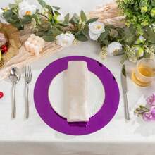 Best Sellers 50 Pcs Disposable Paper Placemats Purple, 3" Round Place Mats Dining Table Paper Charger Table Mat For Christmas Dinner Party Wedding Birthday Banquet Table Setting Decor - 紫色 - 查看 6