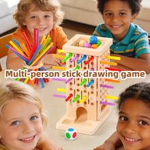 1pc Multi-Color Pull Rod Game Tower, Interactive Multiplayer Tabletop Game, Colorful Stick Drop Game For Family Gathering, Tabletop Game, Educational Strategy Game, Ideal Birthday/Holiday/Couple/Daily Gift, Party Favor, Stress Relief Essential - Multicolor - View 5