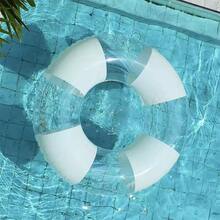 Anillo inflable grande para adultos con asa - Cama flotante inflable para fiesta en la piscina, adecuada para piscina, lago, playa, colchoneta flotante inflable dorada para adultos - Blanco - Ver 8