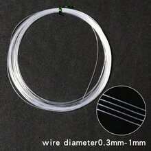 1 pieza Línea de cristal no elástica de nailon, hilo para manualidades de cuentas DIY, hilo para cuentas, línea de bobina de envoltura, línea de artesanía de nailon transparente - Hilo y cordón para hacer joyas, pulseras, collares, borlas - Alambre de cristal - Ver 6