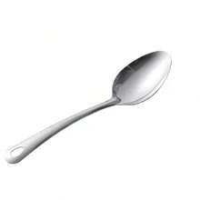 1 pieza/2 piezas/3 piezas Cuchara de servir de acero inoxidable - Tamaño grande, cuchara de metal ergonómica para autoservicio, adecuada para hoteles, cafeterías, uso doméstico y picnics al aire libre, elegante - Plateado - Ver 6