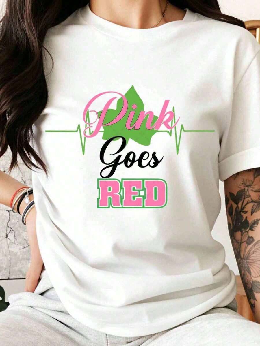 Women's Casual Graffiti Style T-Shirt, Texas State Design In Pink And Red, Summer And Spring Clothing, Gift For Friends And Family, Fashionable Summer Cotton T-Shirt - 白色 - 查看 1