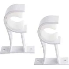2 Pack Curtain Rod Bracket – Heavy Duty White Curtain Rod Holders For 1 Inch Drape Rods, Single Wall Mount Hook Support For Curtains, Drapery Hardware - por defecto - Ver 1