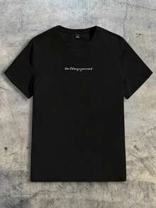 Playera Casual De Mujer Manga Corta Cuello Redondo Con Frase Letras Im Not Perfect Estilo Urbano Juvenil Moda - Negro - Ver 2
