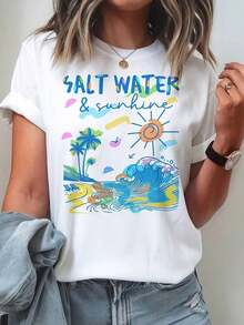 Camiseta casual de manga corta con cuello redondo para mujer, con estampado de fresas y versículo bíblico Mateo 19:11 - Blanca con detalles rosados, lavable a máquina, corte regular para atuendo casual, camisetas para damas, camiseta cómoda, diseño divertido, tela no transparente, atuendo de verano, camiseta con gráfico bonito, camiseta ligera, top estampado, para adultos, estilo de camiseta gráfica, top de atuendo de verano, camiseta para mujer, camisa con estampado de fresas, camisa con estampado de frutas, top con detalles rosados, material ligero y cómodo, blusa casual para mujer, playeras de mujer de algodón. - Blanco - Ver 7