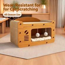 Cute Cat Villa Cat Bed Cat Scratcher Corrugated Cardboard Cat House No Shedding - one-size - View 6