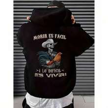 Moris Es Facil Mexican Style T-Shirt For Men, Large Rooster Shirt, Ideal Father's Day Gift, Shirt For Dad, For Husband, For Him, Cotton Clothing For Men XWKW AS8Z - 黑色 - 查看 6
