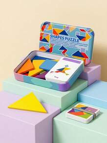 3D Wooden Animal Pattern Puzzle Colorful Tangram Toys, Montessori Early Education Classification Game Toys, Children's Gift, Learning Supplies - Multicolor - View 3