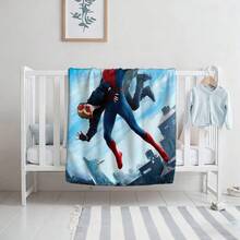 1pc S-Pider-Man Print Blanket,Retro Cartoon Style Throw Blanket,Cartoon Character Printed Blanket,All-Season Universal Nap Blanket,Character Home Decor Blanket,Modern Fashion Gift Suitable For Home Bedroom Bed Sofa Office Lunch Break Cover Picnic Blanket - Nhiều màu - Xem 4