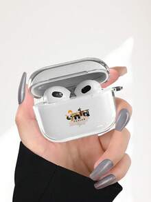 Travel 1pc Map Pattern Transparent Earphone Case, Fashionable And Versatile, Suitable For AirPods2/3/4/Pro/Pro2/Pro3, Suitable As Birthday Or Holiday Gift For Family And Friends - Clear - View 1