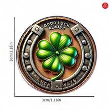 1pc 2D Flat "Horseshoe & Four-Leaf Clover" Brooch, Ideal For Daily Use, Celebrations, Birthdays, Parties And Gifts, Making It A Versatile Accessory For Any Season - A - View 2