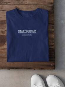 Aveloz Authenticity Men's T-Shirt, Comfortable, 100% Cotton - 藏蓝色 - 查看 4