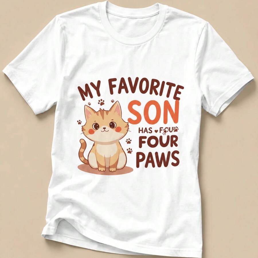 Printed T-Shirt For Men And Women - 白色 - 查看 1