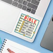 1 pieza Pegatina de vinilo con lista de recordatorios inspiradores, calcomanía de notas de estado de ánimo positivo resistente al agua con diseño de página de cuaderno lindo y estrella para decorar portátil, botella de agua, cuaderno, diario y equipaje - S2195 - Ver 1