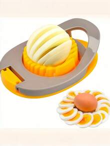 1 buah Pemotong Telur Stainless Steel - Alat Dapur Multifungsi Dapat Memotong Telur, Buah, dll dengan Sempurna - Pemotong Manual Tahan Lama Cocok untuk Rumah dan Restoran - MultiWarna - View 3