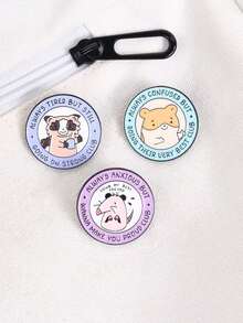 1 chiếc/bộ Ghim cài áo men hình gấu trúc, chuột hamster, thú có túi, câu lạc bộ tâm trạng động vật, trang sức hình động vật - Nhiều màu - Xem 9