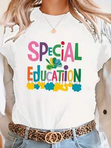 Modern And Minimalist Item - Women's Sports T-Shirt, Short Sleeve T-Shirt For Women, A Combination Of Tenderness And Modern Design, Fashionable And Versatile For Sports, Casual Daily Wear And Various Occasions, Casual Daily Wear Top For Women. - 白色 - 查看 7