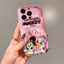Officially Licensed Disney Mickey And Friends Phone Case, This Protective Phone Case Features A Lovely Plush‑Style Print Of Minnie Mouse And Daisy Duck In Pajama Outfits, Taking A Selfie With Heart‑Lip Print Above Them On A Soft Pink Background, Marked With "Disney Mickey And Friends" Lettering, Made With Flexible, Durable TPU Material To Resist Scratches, Bumps And Minor Impacts, With A Raised Camera Frame For Lens Protection, Slim Lightweight Build For Easy Portability, Compatible With IPhone 17, 16, 15, 14, 13, 12, 11 Pro Models, A Cute Gift Choice For Best Friends And Disney Fans. - trắng - Xem 2