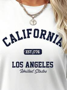 LUNE Camiseta básica de manga larga con gráfico de moda casual cómoda para salir, ajuste delgado, para otoño, invierno y primavera, para mujeres - Blanco - Ver 6