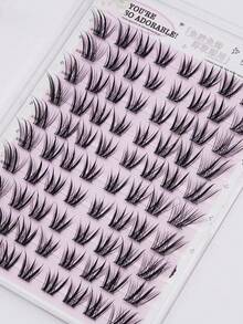 80pcs Slanted Winged Fox Eyelashes, Glue-On And Glue-Free Styles, Chinese-Style Fox Eyelashes, Icy Qingqiu Fox Natural Look Design, Curled Segmented Individual Lashes, Beginner-Friendly, Lightweight Airy Feel, Reusable, Suitable For Daily, Date, And Traditional Chinese Makeup Looks - C - View 7