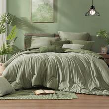 Melex Reversible Comforter Set, Bedding Sets 7 Pieces, Cationic Dyeing Bed In A Bag With Comforter, Sheets, Pillowcases & Shams - 鼠尾草綠 - 查看 8