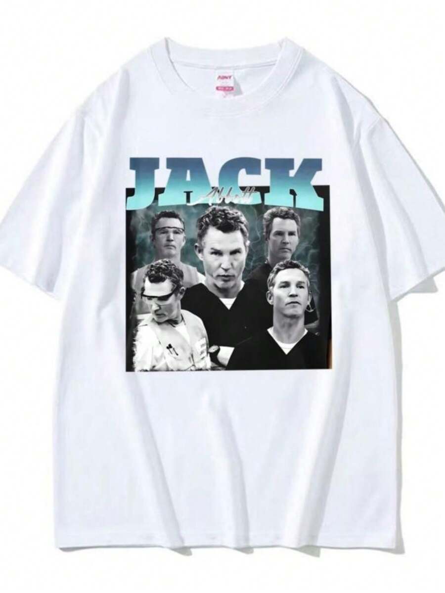 Women's Blouses Dr Jack Abbotts Vintage Unisex Graphic T-Shirts Men Women Summer Fashion Style Classic T Shirt 100 Cotton O-Neck Loose Tee Shirt - 白色 - 查看 1