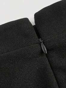 MOD Falda De Doble Capa Con Dobladillo De Volantes Para Mujer - Negro - Ver 3