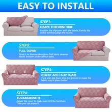 YSTYLE 1/2/3/4 Seater Stretch Sofa Cover With Armrests Modern Thick Polyester Stain Resistant Non-Slip Washable Sofa Slipcover For Living Room Office Hotel - Baby Pink - View 5