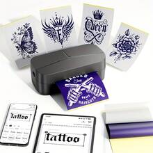 Phomemo TP32 Template Printer, A Mini Tattoo Printer With 25 Sheets Of Transfer Paper, Is A Wireless Printer Suitable For Tattoo Beginners And Professional Artists. It Is Compatible With Tablets And Smartphones, And Functions As A Document/Tattoo Printer With 203 DPI. - 彩色 - 查看 1