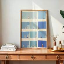 1pc Unframed Poster Wallpaper,Tiny People Wall Art Geometric Figures Contemporary Artwork Cubicle Decor Printable Grid Painting,Suitable For Living Room Wall Art, Bedrooms ,Apartments,And Modern Home Decoration - The Perfect Gift Choice ﻿ - 1PC - View 9
