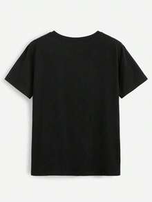 3 piezas Camiseta de mujer de manga corta, cuello redondo, suelta, con gráfico de eslogan, adecuada para primavera y verano, apropiada para salir, casual - Multicolor 3 - Ver 6