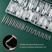 240个/盒 短棺材形双头美甲模具，包含底部模具和顶部模具，适用于凝胶延长甲、亚克力甲等多种形状，适合新手快速制作美甲。 - 彩色 - 查看 4