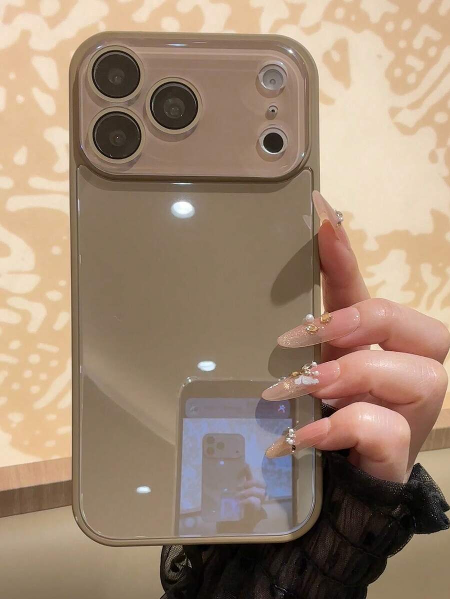 Summer Solid Color Macaron Glass Naked Machine Texture Straight Edge With Lens Film 16 ProMax Phone Case, Fingerprint-Proof Minimalist 13/14 Pro/15 Pro Max/11/12 Phone Protective Cover