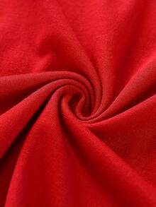 Women's Casual Short Sleeve T-Shirt - [Red] - View 3
