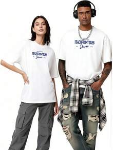 Camisetas Gráficas para Hombre YTD, Manga Corta, Estampado 'Beachfront Bliss', Talla Grande, Algodón, Casual, Unisex - Blanco - Ver 4