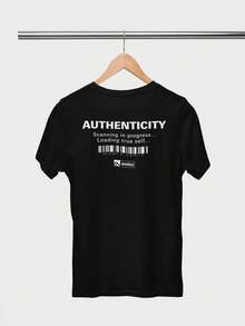 Aveloz Authenticity Men's T-Shirt, Comfortable, 100% Cotton - 黑色 - 查看 3