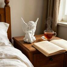 Escultura de ángel de lectura estilo INS, figurita de ángel pequeño y lindo de resina, decoración curativa creativa, adecuado como regalo para amigos y decoración de escritorio en el hogar - D - Ver 5