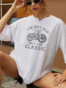 100% Cotton. Classic Motorcycle With An Inspiring Message Celebrating The Confidence, Inner Strength, And Free Spirit Of The Wearer. Women's 100% Cotton T-Shirts For Lasting Comfort And Authentic Style To Express Unique Personality. Women's Simple Solid Color T-Shirt, Loose And Slim Fit Casual Short Sleeve - 白色的 - 查看 4