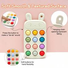 Baby Silicone Cartoon Bear Squeeze Toy, Teething Stick To Exercise Infant Fine Motor Skills - Multicolor - View 4